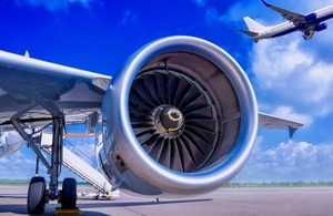 Close up of a jet engine via Frank Peters at Shutterstock