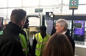 Minister Andrew Jones on the secure stations visit.