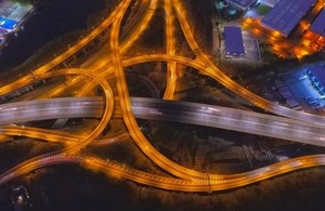 Long exposure of spaghetti junction in Birmingham via DragonSphere Photography at Shutterstock