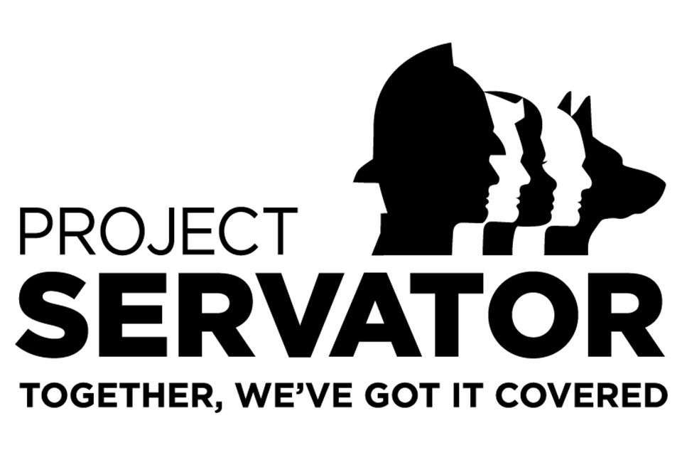 'Project Servator Together we've got it covered' Project Servator Logo. Crown copyright