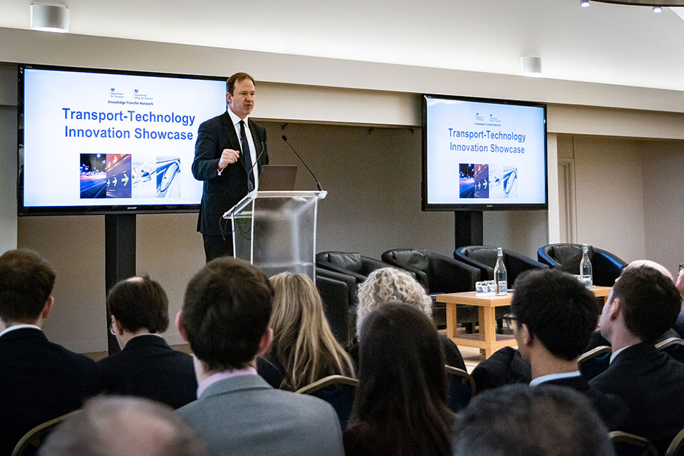 Jessie Norman speaking at the Transport Technology Innovation Showcase.