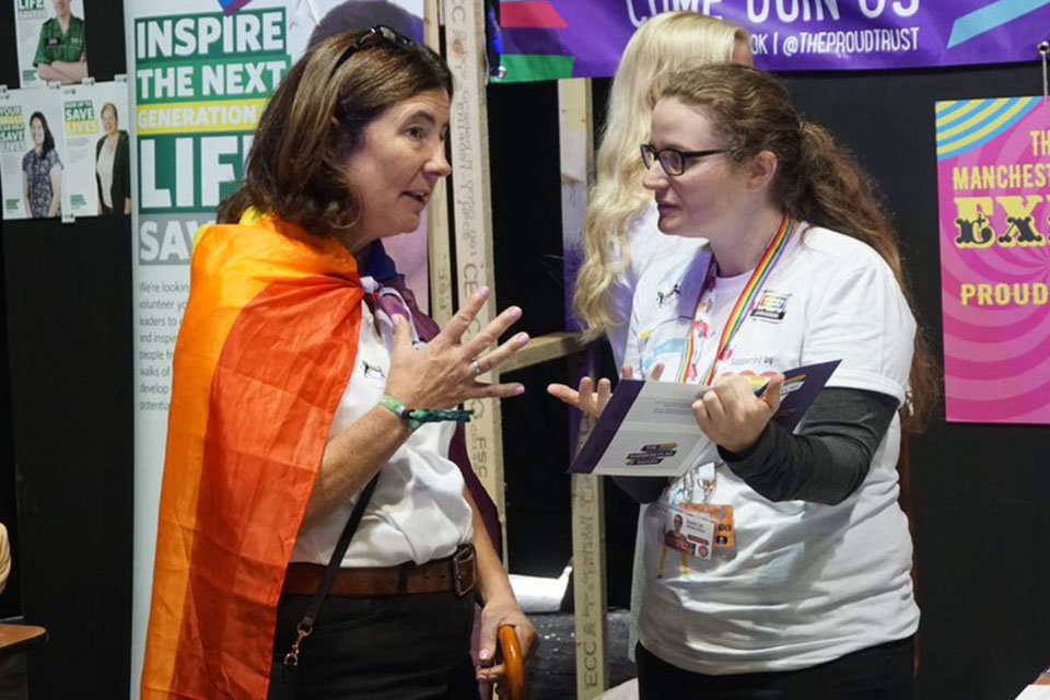 Minister for Equalities, Baroness Susan Williams at Manchester Pride 