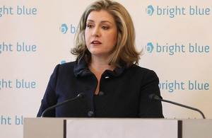 Minister for Women and Equalities Penny Mordaunt speaking at Bright Blue