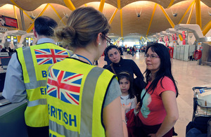 Britsh embassy staff assisting British people.