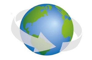Image of globe with arrow rotation
