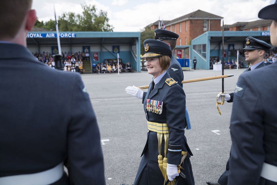Sue Gray on parade as Air Marshal. 