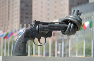 "Non-Violence" sculpture by the noted Swedish Artist Carl Fredrik