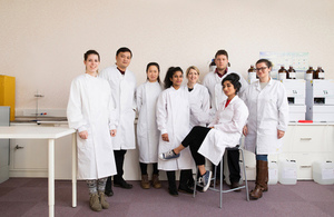 The core team at Medherent's facilities at the University of Warwick Science Park in Coventry.