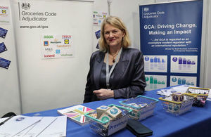 Christine Tacon at a GCA event stand