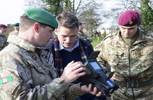 Defence Secretary visits Colchester and spoke with member of the 16 Air Assault Brigade.