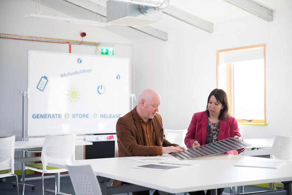 The SPECIFIC team inside the Active Building classroom