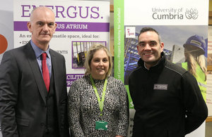 Sellafield Ltd's Andy Smith with Yula McCourt from the University of Cumbria and Paul Zanacchi from COMS