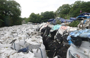 Waste stockpiled on site