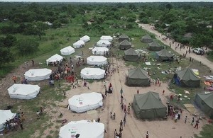 Tents supplied by UK aid that were already in Mozambique ahead of Cyclone Idai.