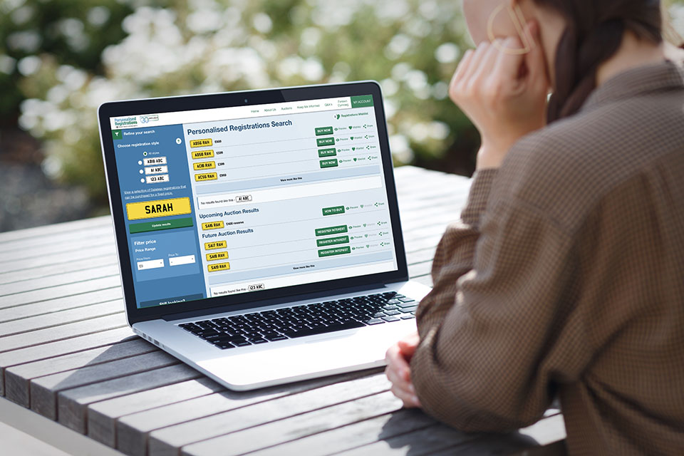 personalised registrations web page