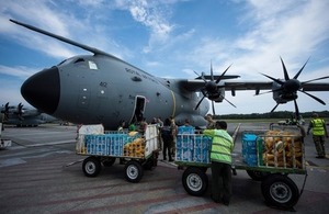 RAF UK aid flight to Mozambique