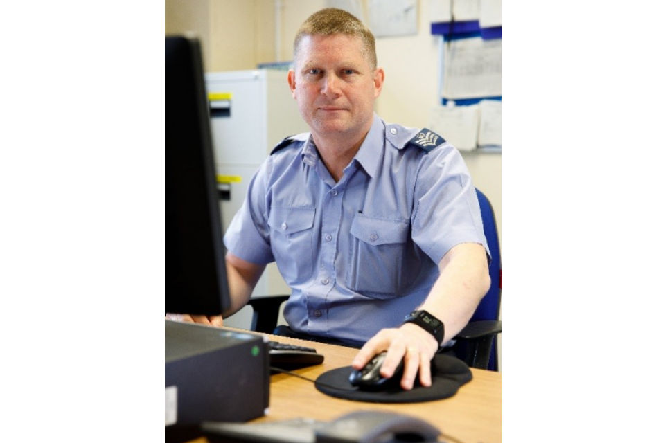 Flight Sergeant Farr, RAF Quality System Coordinator in Engineering. MOD Crown Copyright.