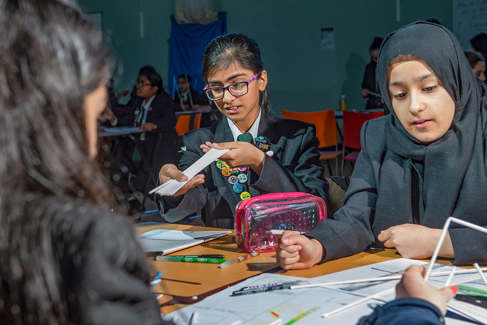 Pupils at Hodge Hill College, Birmingham, taking part in the HS2 secondary school programme.