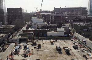 Aerial view of the demolished site