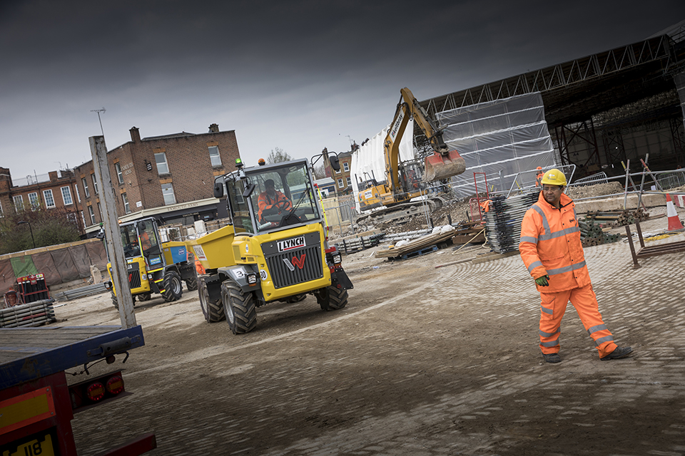 Plant operating on site to clear and remove materials