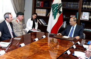 Accompanied by British Ambassador Chris Rampling, and Lieutenant Colonel Alex Hilton, the British Defence Attaché, General Carter met with President Michel Aoun