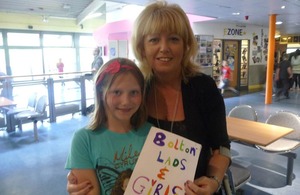 Baroness Newlove with a young girl