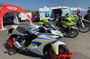 Some of the bikes on display at the Highways England and emergency services stand