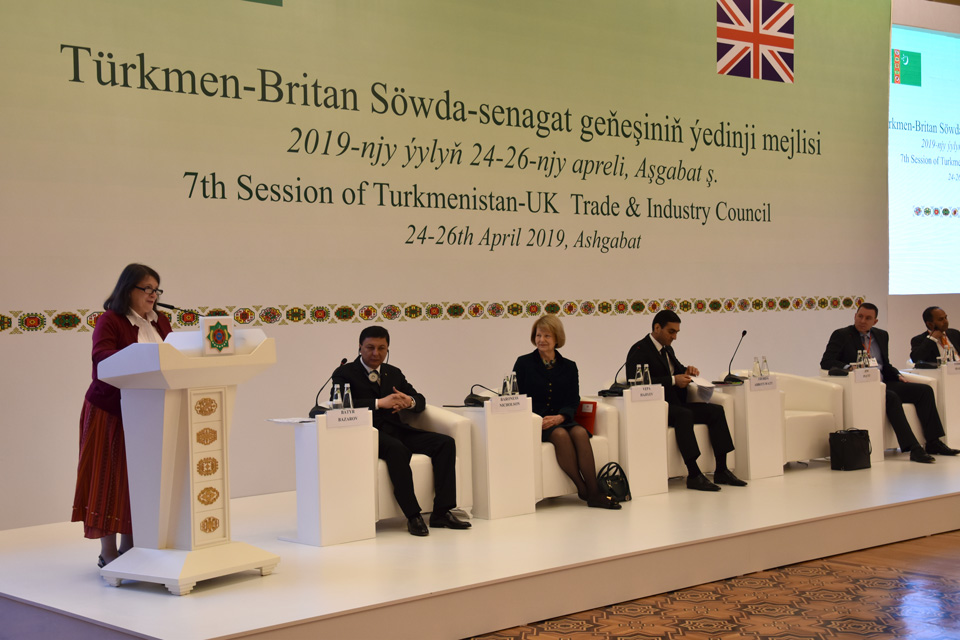 Ambassador Thorda Abbott-Watt at the Turkmenistan United Kingdom Trade & Industry Council plenary session 