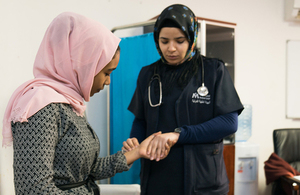 A woman receives treatment in a health clinic in Tripoli, Libya, January 2019. Picture: UNOCHA/Giles Clarke
