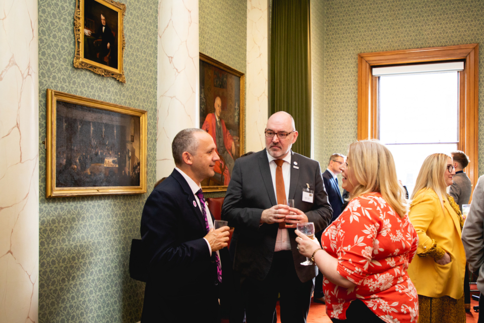 Dr Ian Campbell talks with attendees of the KTP Best of the Best awards ceremony.