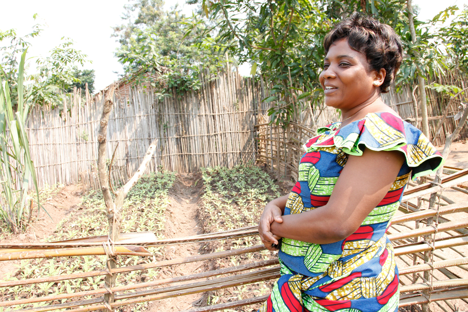 Administrator of Masi Manimba, Anne Mbusu, in the garden of her home. Picture: Russell Watkins/DFID