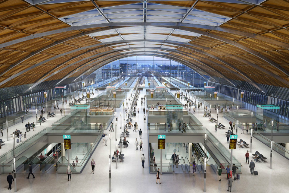Design of the platform area of HS2 Curzon Street station.