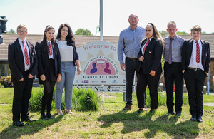 HS2 and Erewash Borough Council staff with pupils from Wilsthorpe School at Bennerley Fields School for Erewash Youth Forum