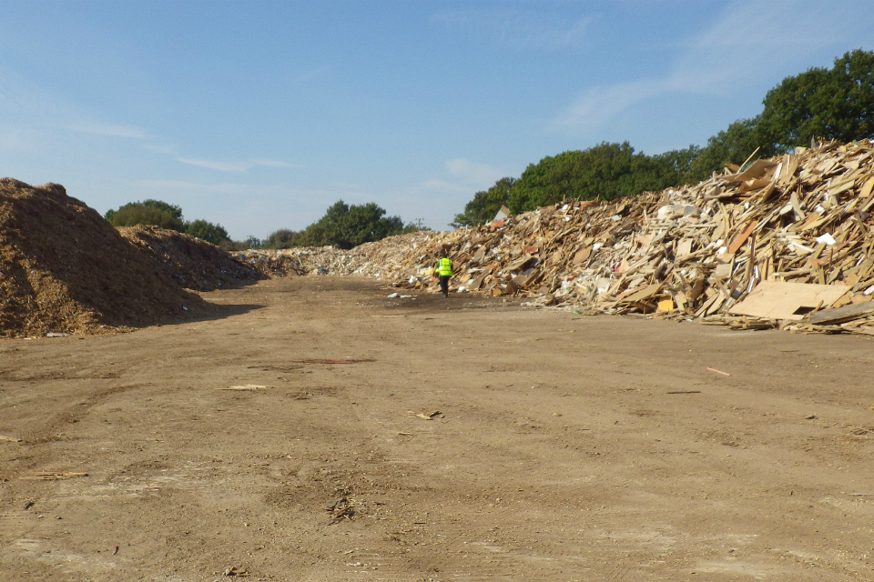 Waste wood stacked at Great Staughton