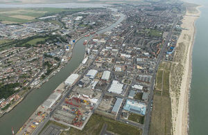 Aerial photo of Great Yarmouth and the River Yare