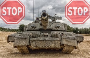 Tank image with stop signs