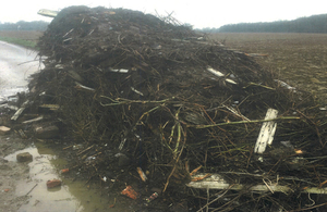 Waste left at Lodge Farm in Great Horkesley