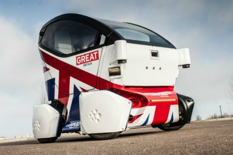 Picture of a self-driving pod (Credit: Catapult Transport Systems)