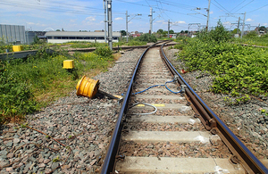 The derailment marks on the approach to Willesden High Level Junction (after track restoration)