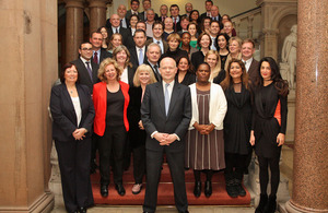 The Foreign Secretary William Hague and the UK team of experts working on preventing sexual violence.