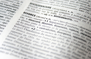 Definition of the word divorce in a dictionary