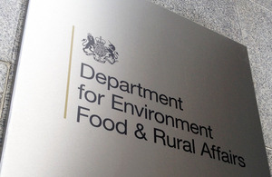 Defra logo and sign