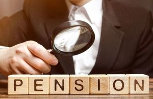 Magnifying Glass on pension blocks