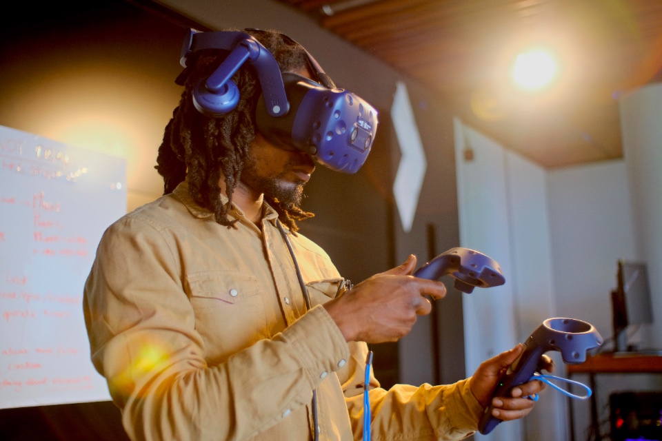 Man using immersive technology