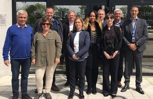 LIne up of representatives from four radioactive waste agencies across Europe, including LLWR, in France.