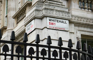 Whitehall Parliament sign