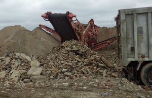 Rock crushing equipment on a site in Hertfordshire