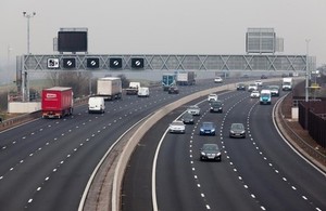 Cars driving on a smart motorway