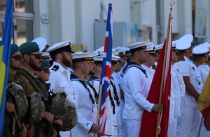 HMS Duncan's crew pictured in Odesa