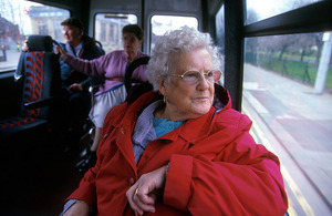 Older woman on a bus